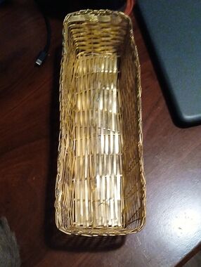 Natural Brown Woven Rectangular Storage Basket - Home Accents